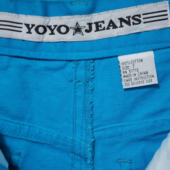 Vintage Yoyo Jeans turquiose high rise denim shorts size 7 - Picture 5 of 5